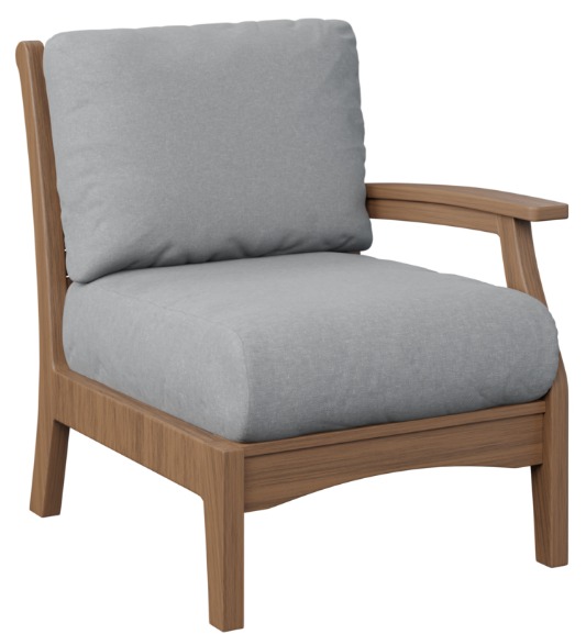Berlin Gardens Classic Terrace Left Arm Sectional Club Chair (Fabric Group B/Natural Finish)